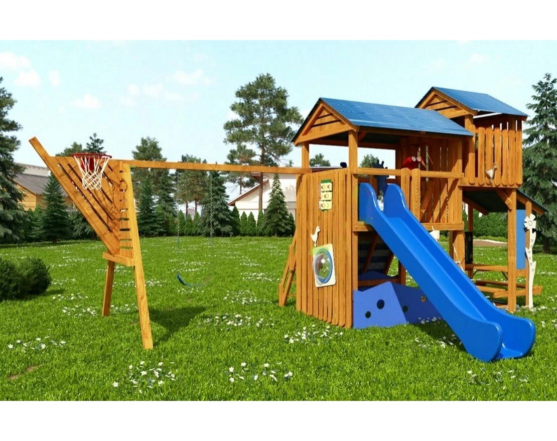 Детская деревянная площадка Домик 3 для общественных мест